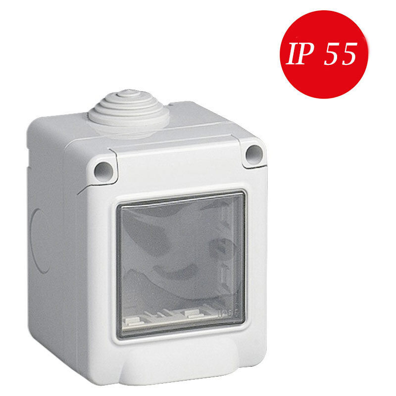 foto del prodotto cassetta con coperchio idrobox per esterno a 2 posti compatibile con matix custodia per interruttori ip55