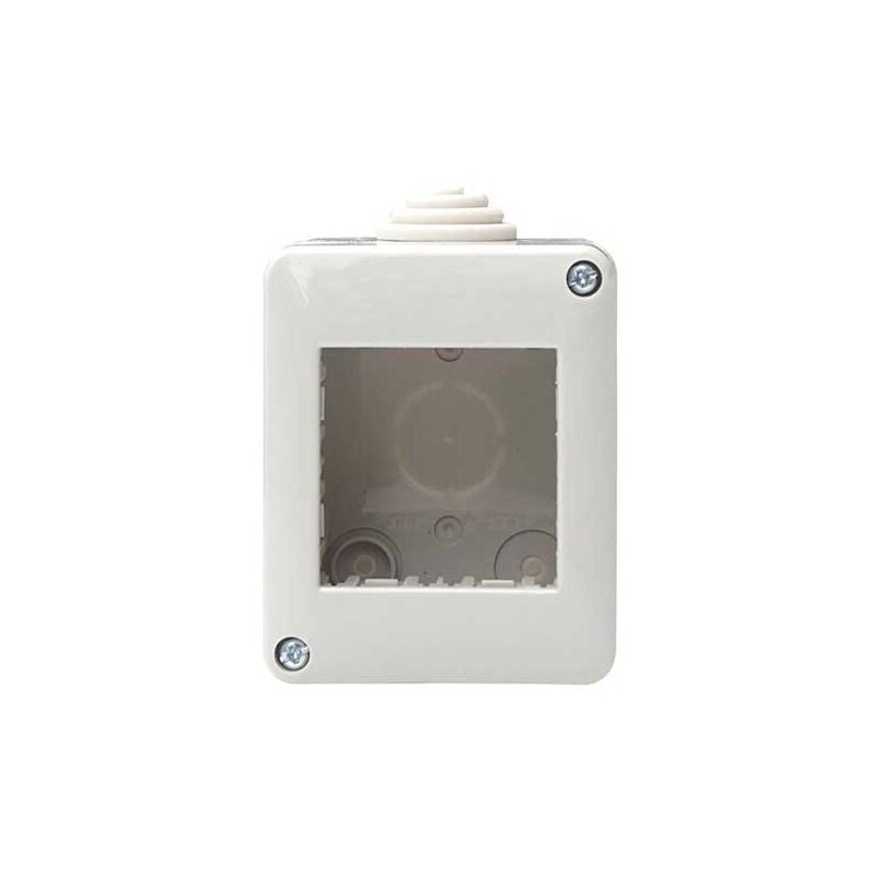 foto del prodotto cassetta da esterno idrobox 2 modulo custodia ip40 calotta 2p compatibile vimar plana ettroit ev2502