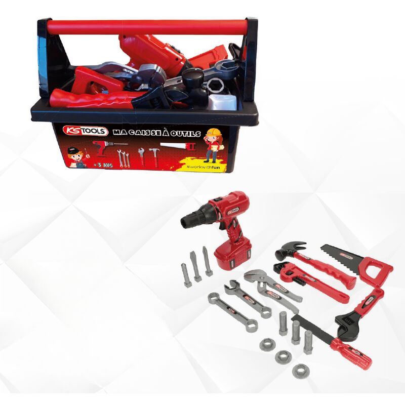 foto del prodotto cassetta degli attrezzi per bambini - 20 pezzi - 100093 - kstools