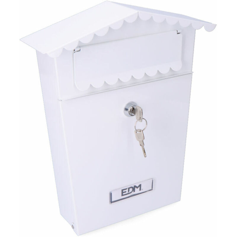 foto del prodotto cassetta della posta edm 85802 house bianco acciaio 21 x 6 x 30 cm