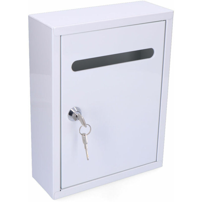 foto del prodotto cassetta della posta edm 85803 linear bianco acciaio 26 x 20 x 7,5 cm