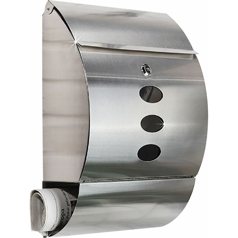 foto del prodotto cassetta delle lettere con scomparto per giornali, montaggio a parete, cassetta delle lettere, finestra di visualizzazione, c hi usura con c hi ave,