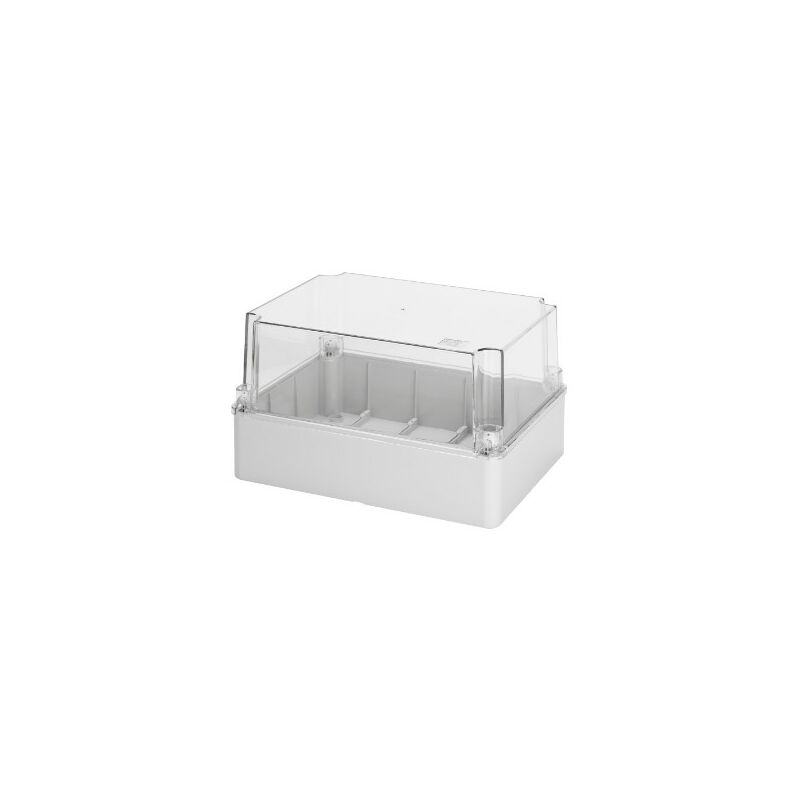 foto del prodotto cassetta derivazione coperchio alto trasparente, ip56, dimensioni interne 300x220x180 mm, pareti lisce