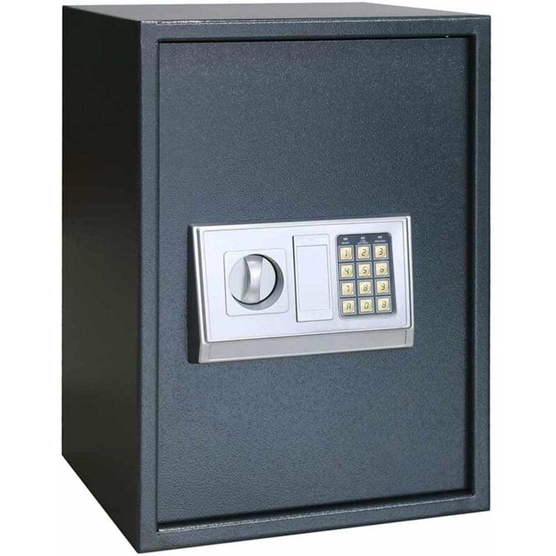 foto del prodotto cassetta di sicurezza digitale grigio scuro 35 x 31 x 50 cm vidaxl