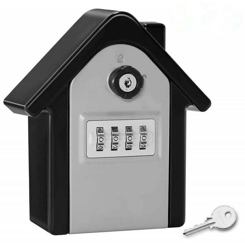 foto del prodotto cassetta di sicurezza per chiavi da parete con codice digitale e chiavi di emergenza, grande cassetta di sicurezza per chiavi da esterno per casa,