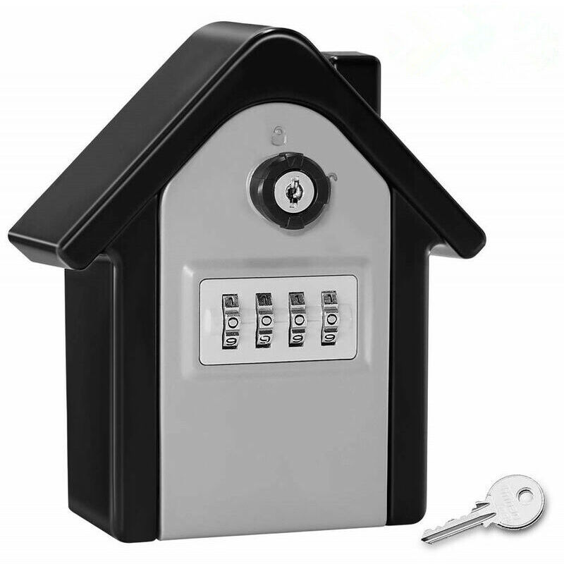 foto del prodotto cassetta di sicurezza per chiavi da parete con codice digitale e chiavi di emergenza, grande cassetta di sicurezza per chiavi da esterno per casa,