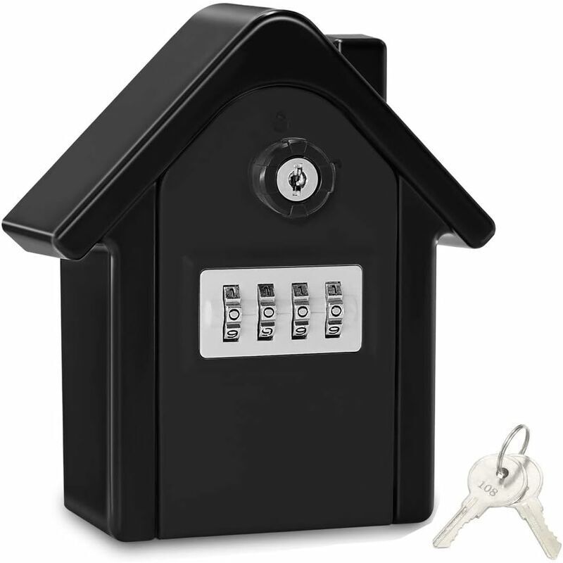 foto del prodotto cassetta di sicurezza per chiavi montata a parete con codice digitale e chiavi di emergenza, grande cassetta di sicurezza per chiavi xl, cassaforte