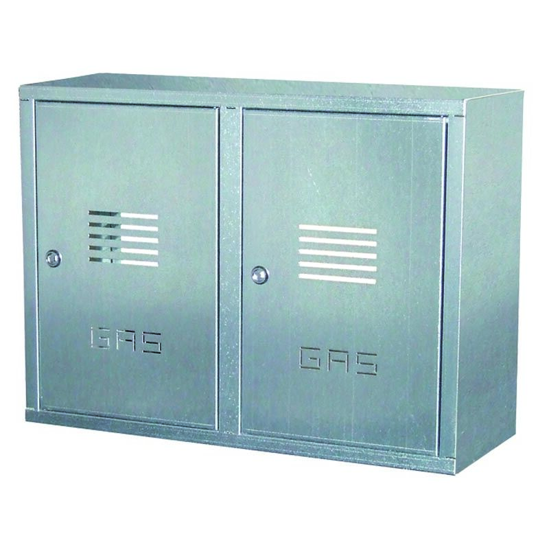 foto del prodotto cassetta doppia contatore gas in lamiera zincata h 750 x l 980 x p 240 mm