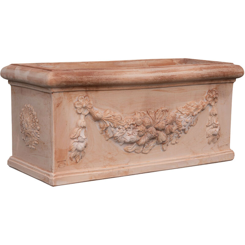 foto del prodotto cassetta fioriera in terracotta festonato vaso da esterno made in italy vaso per piante da giardino lavorata a mano antigelo
