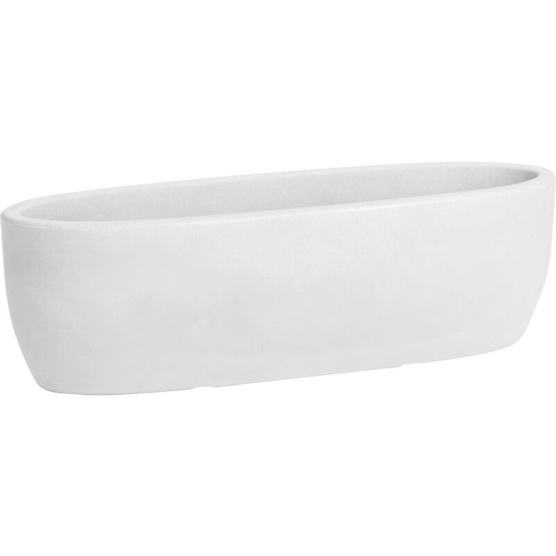 foto del prodotto cassetta fioriera ovale resina iris cm. 60 bianco