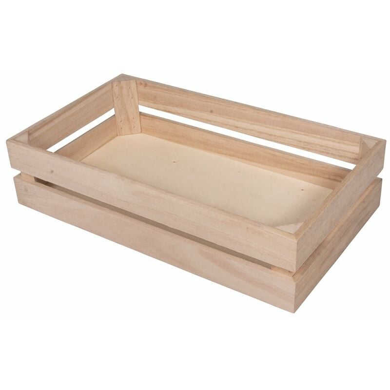 foto del prodotto cassetta frutta decoro in legno, scatola portaoggetti, 35.5 x 20.3 x 8.4 cm, legno di pioppo liscio, con ganci per appendere, da personalizzare e