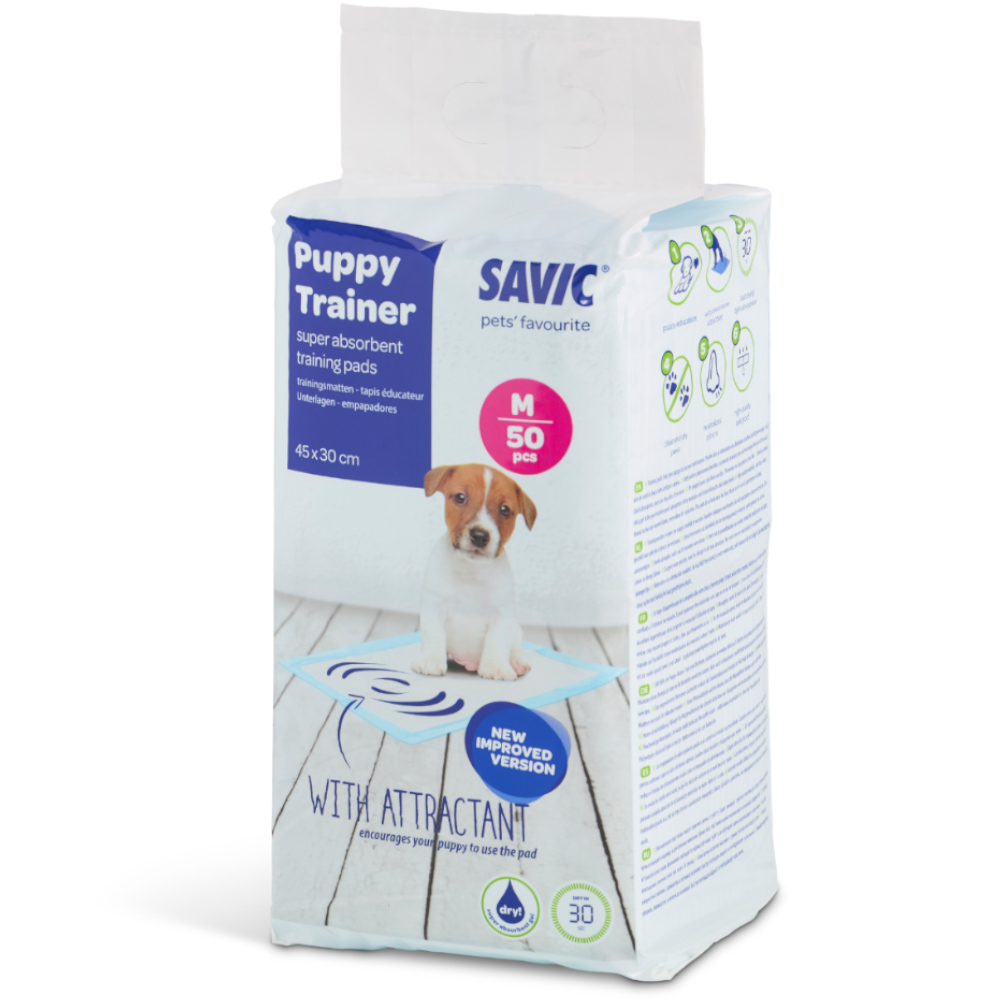 foto del prodotto cassetta igienica per cani e gatti savic junior 56 cm tappetini igienici puppy trainer medium, 50 pz