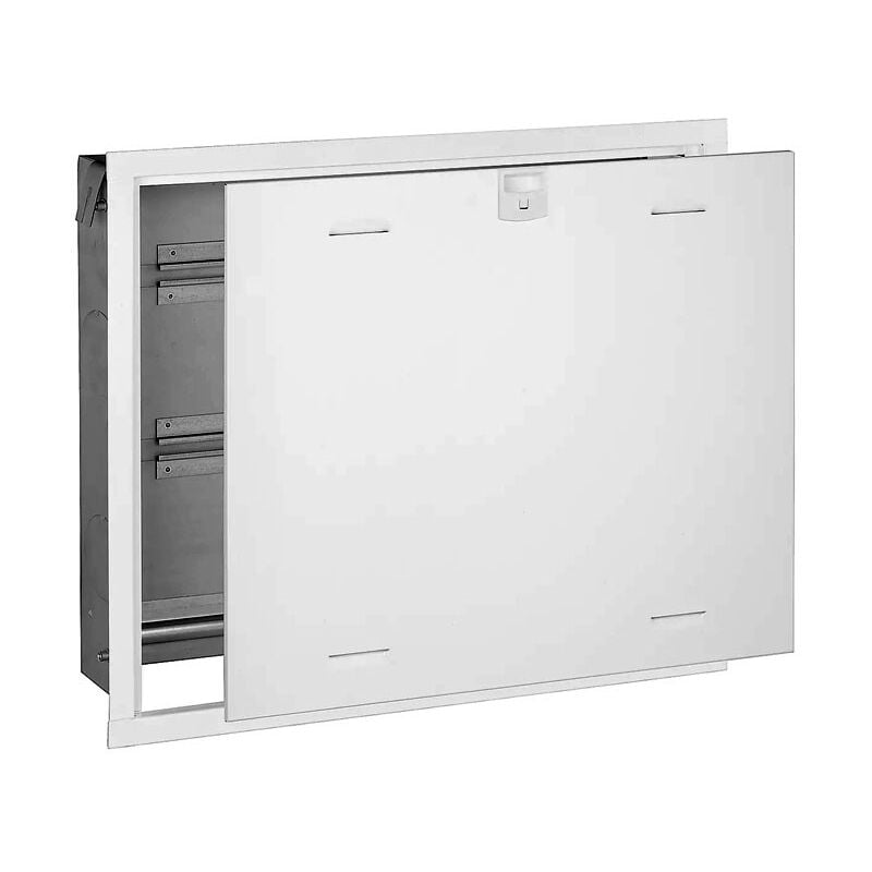 foto del prodotto cassetta per collettori dim. 500x800x80 120 mm, serie 349, 350, 592, 662, 671, 664 e 665. completa di specifico supporto per zanche collettori.