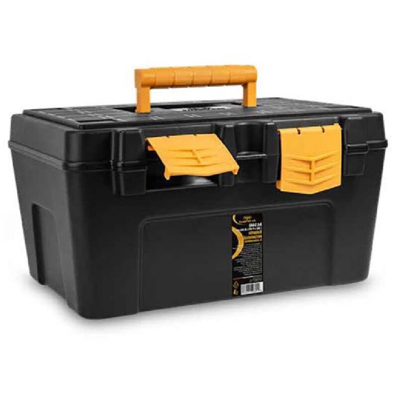 foto del prodotto cassetta porta attrezzi con maniglia a scomparsa e doppia cerniera in polipropilene antiurto
