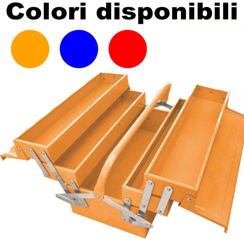immagine 0 del prodotto cassetta porta attrezzi in metallo estensibile 40 x 20 x 19,5cm organizer trade shop traesio