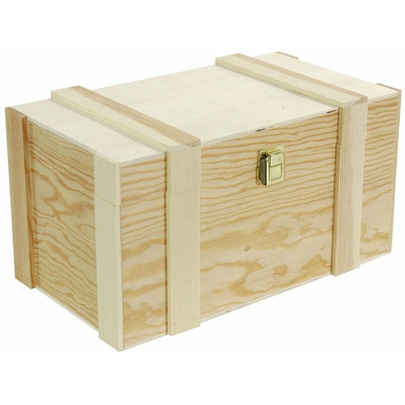 foto del prodotto cassetta portabottiglie 2 2 posti in pino naturale cm 37x21xh19