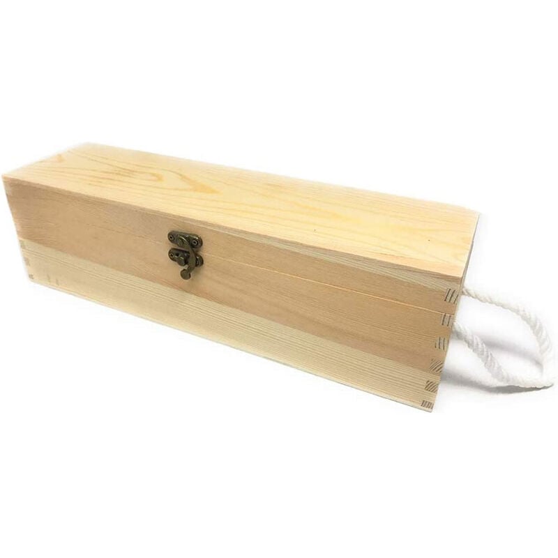 foto del prodotto cassetta portabottiglie rettangolare in legno scatola bottiglie di vino champagne per decoupage