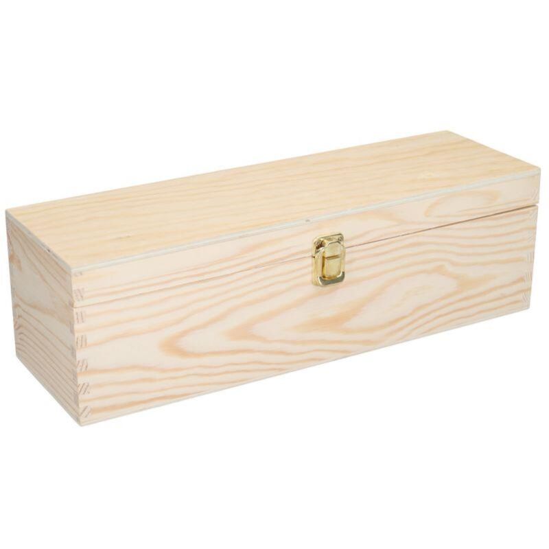foto del prodotto cassetta portabottiglie vino legno naturale 1 bottiglia champagne cm 38x13xh12