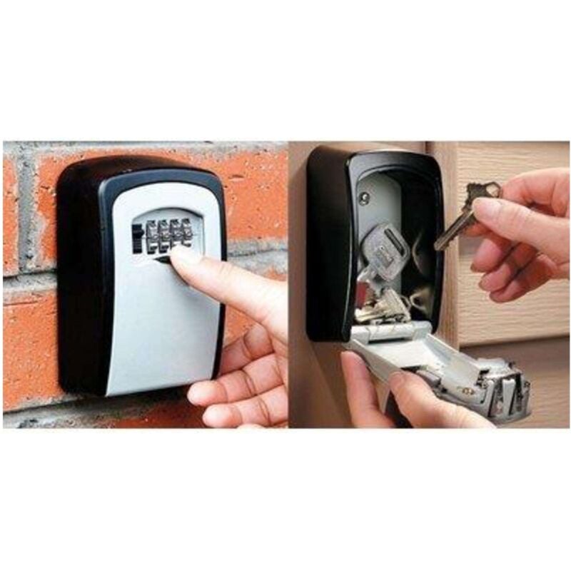 foto del prodotto cassetta portachiavi a combinazione keybox stark acciaio solido cm 10x3,5 h.cm 12 1 pezzo