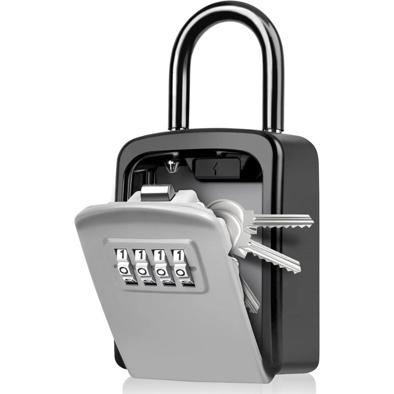 foto del prodotto cassetta portachiavi sicura, cassetta portachiavi con codice resistente alle intemperie con maniglia rimovibile mini cassetta portachiavi sicura