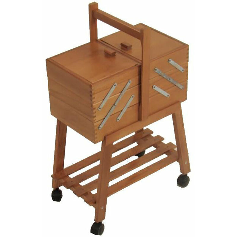 foto del prodotto cassetta portalavoro n.20 noce cm 34xh47 57x20 con ruote faggio made in italy