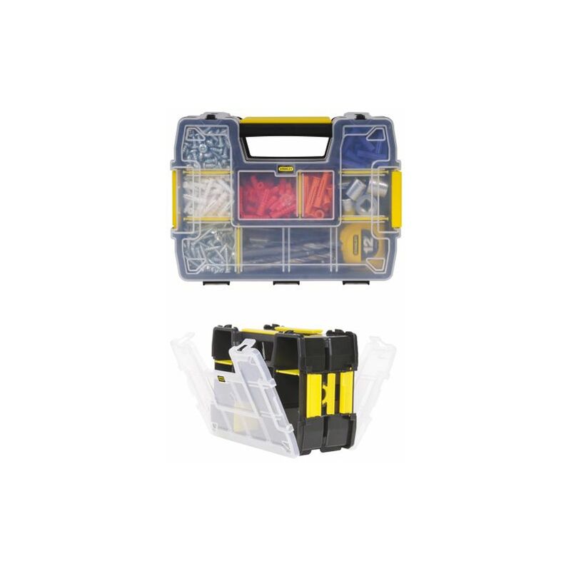 foto del prodotto cassetta portaminuterie e viti con scompartimenti modulari organizer stanley stst1 71197