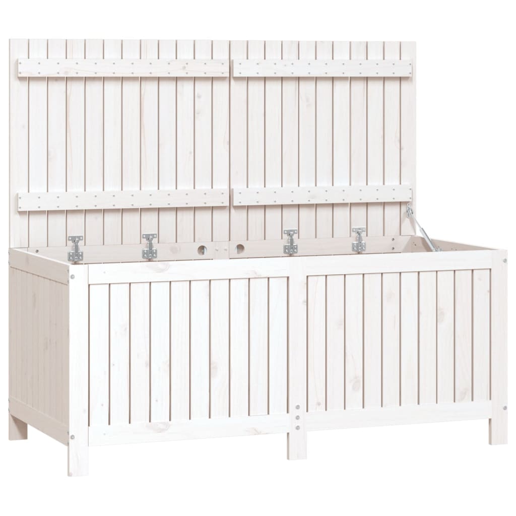 foto del prodotto cassetta portaoggetti da giardino bianca 147 x 68 x 64 cm in legno di pino 02 0013071