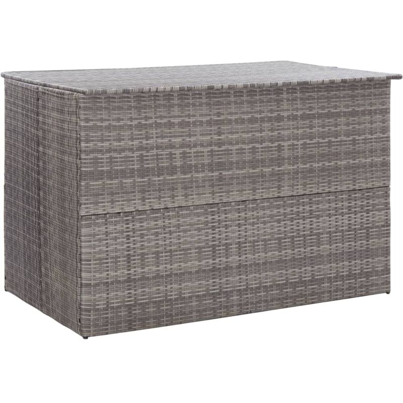 foto del prodotto cassetta portaoggetti da giardino grigia 150 x 100 x 100 cm resina intrecciata 020013085