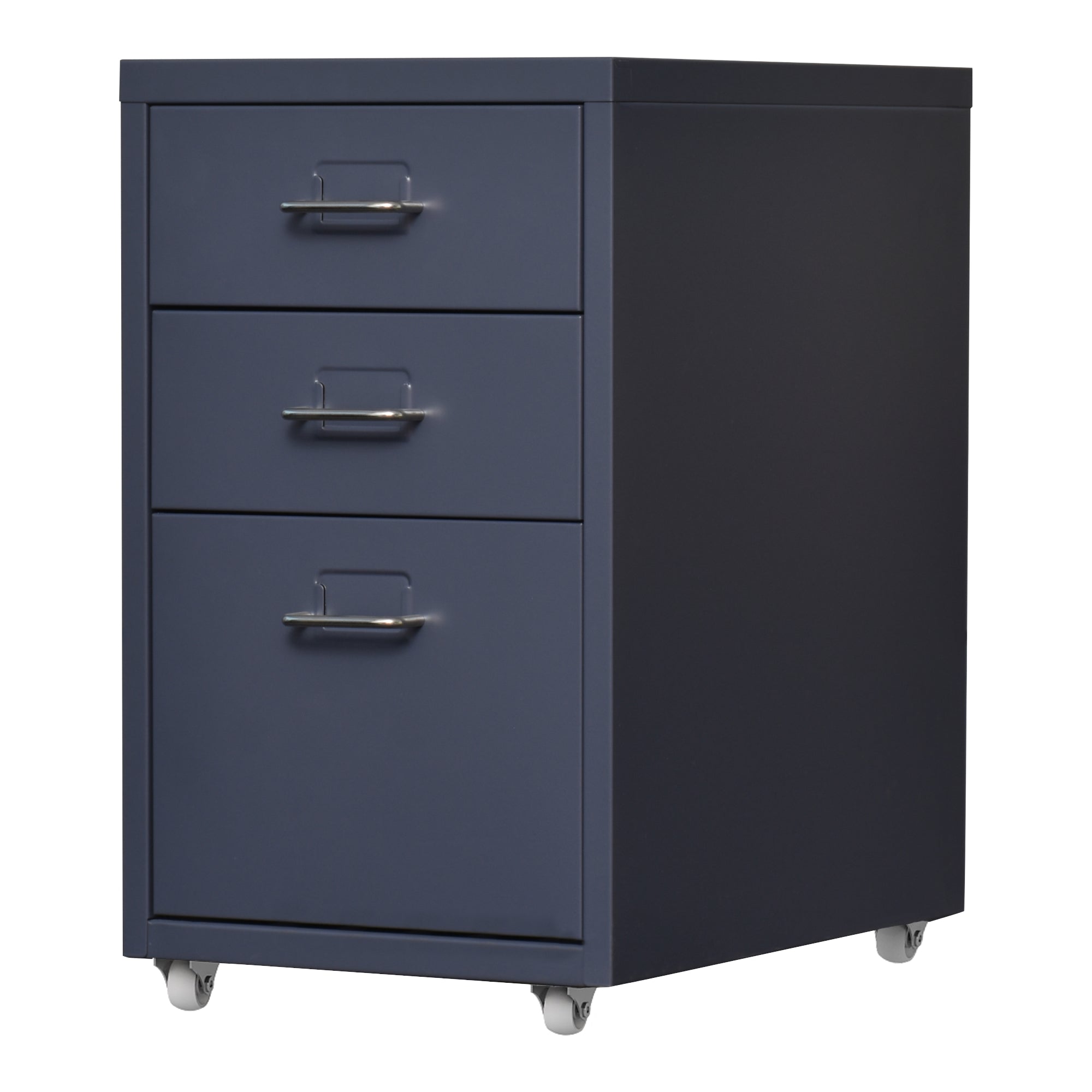 foto del prodotto cassetta portaoggetti da ufficio per documenti, cartelle, articoli di cancelleria su rotelle acciaio 48 x 28 x 41 cm grigio 03 0006332