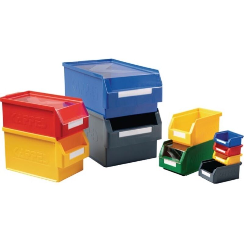 foto del prodotto cassetta portaoggetti frontale aperta l500xp300xh200mm pe giallo kappes