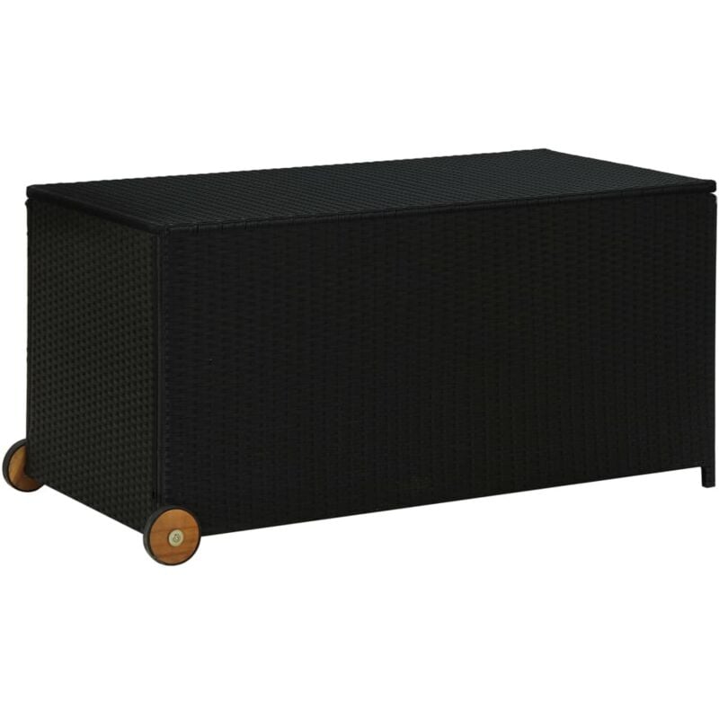 foto del prodotto cassetta portaoggetti per mobili da giardino 120 x 65 x 61 cm in resina intrecciata nera