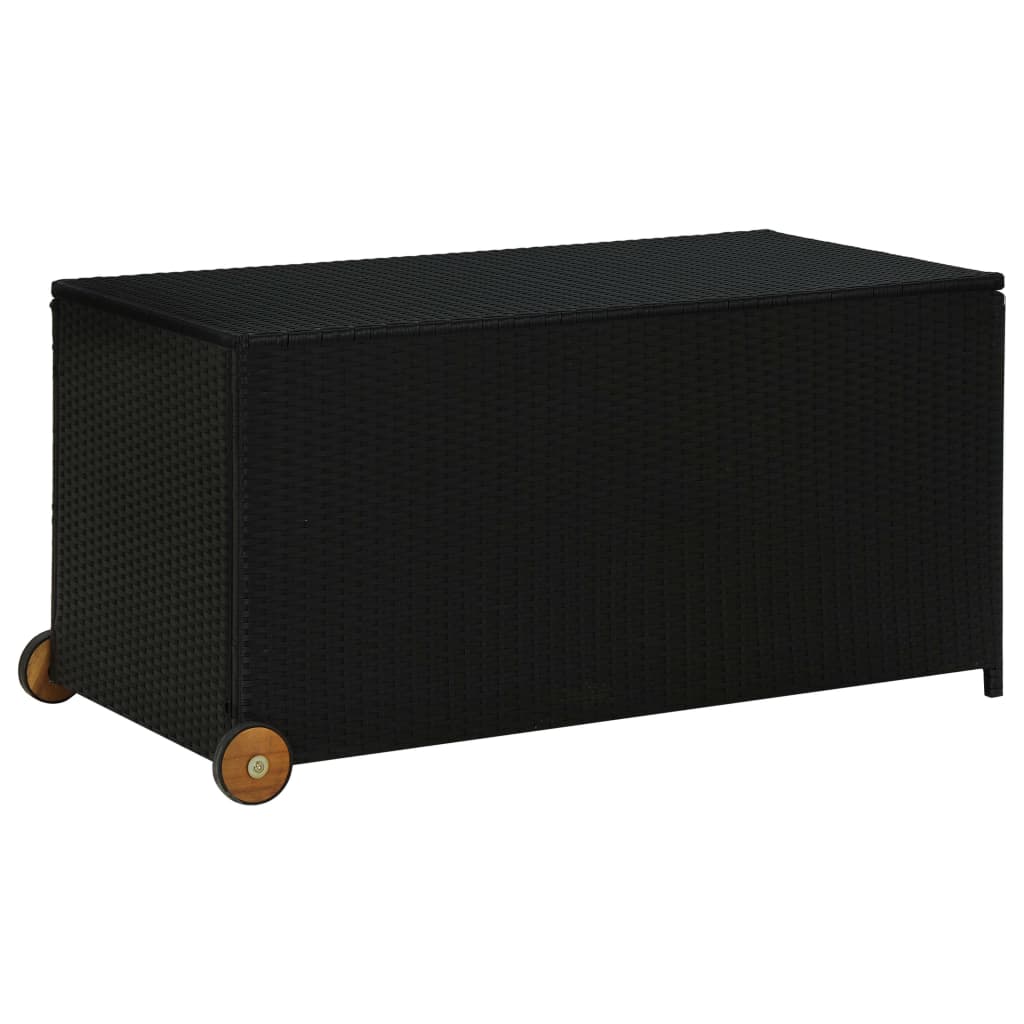 foto del prodotto cassetta portaoggetti per mobili da giardino 120 x 65 x 61 cm resina intrecciata nera 02 0013110