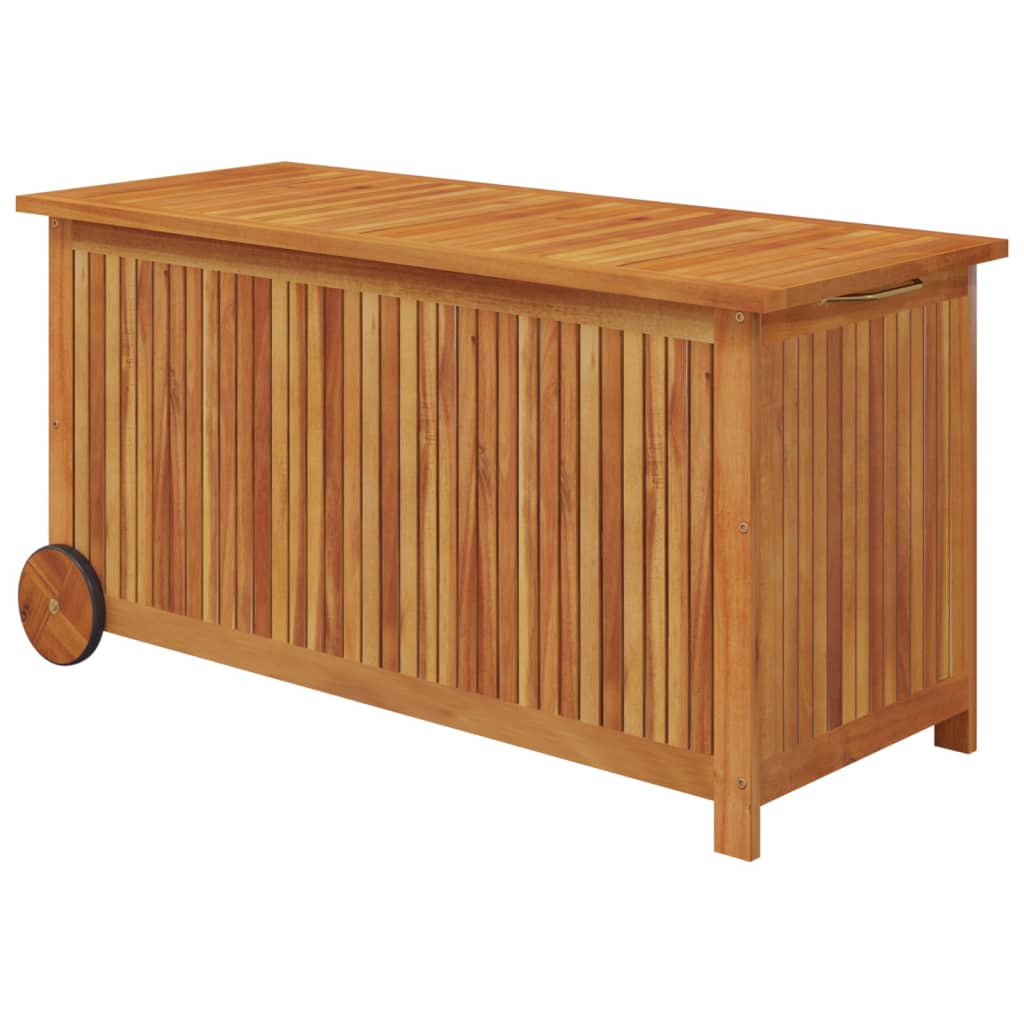 foto del prodotto cassetta portaoggetti per mobili da giardino con ruote 113 x 50 x 58 cm in legno di acacia 02 0013064