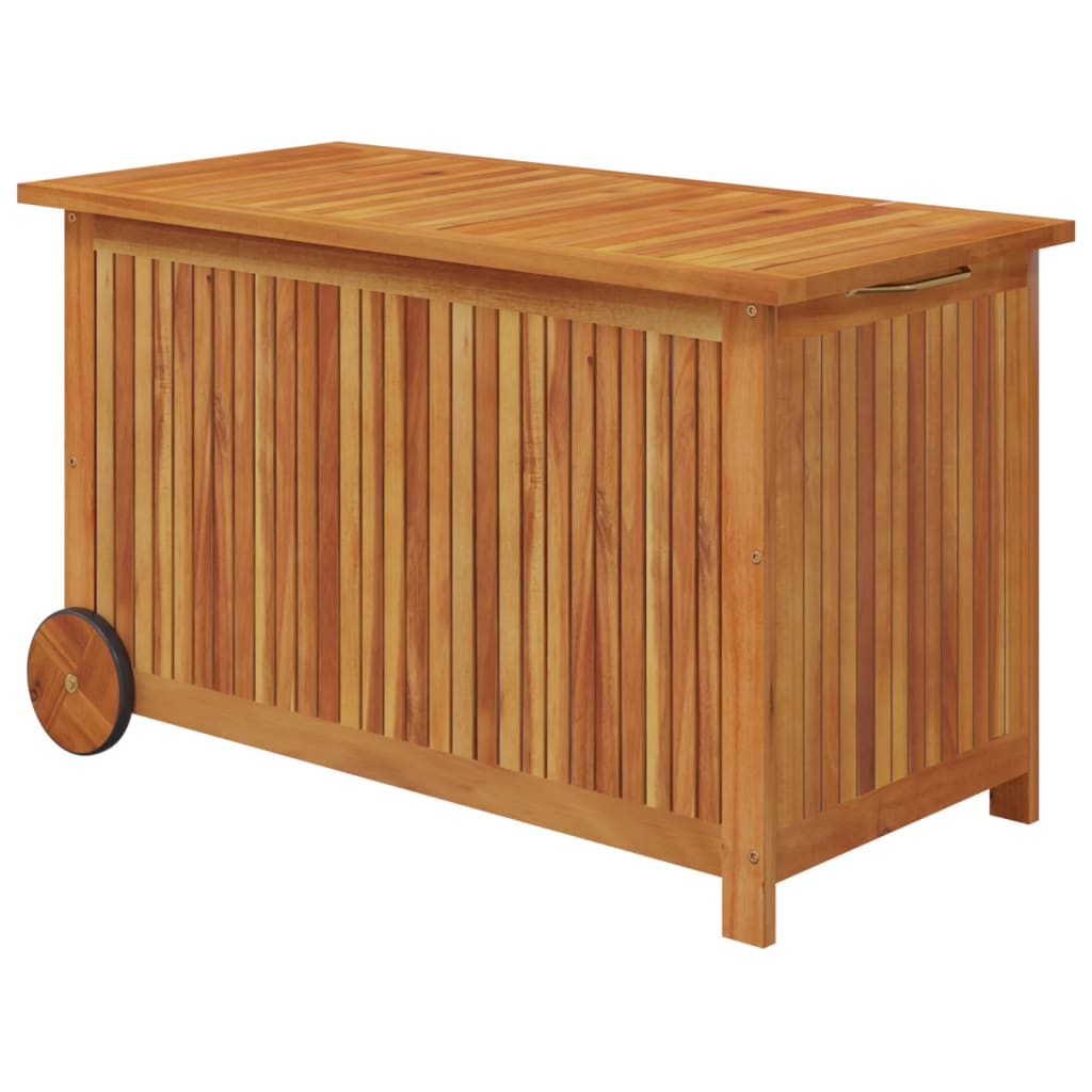 foto del prodotto cassetta portaoggetti per mobili da giardino con ruote 90 x 50 x 58 cm in legno di acacia 02 0013067