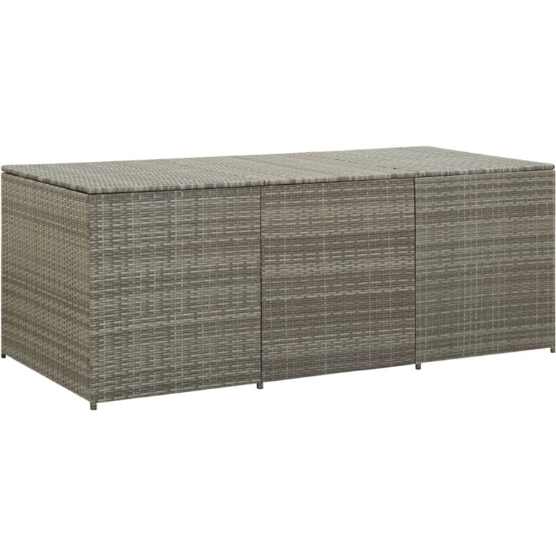 foto del prodotto cassetta portaoggetti per mobili da giardino in resina intrecciata 180 x 90 x 75 cm grigia