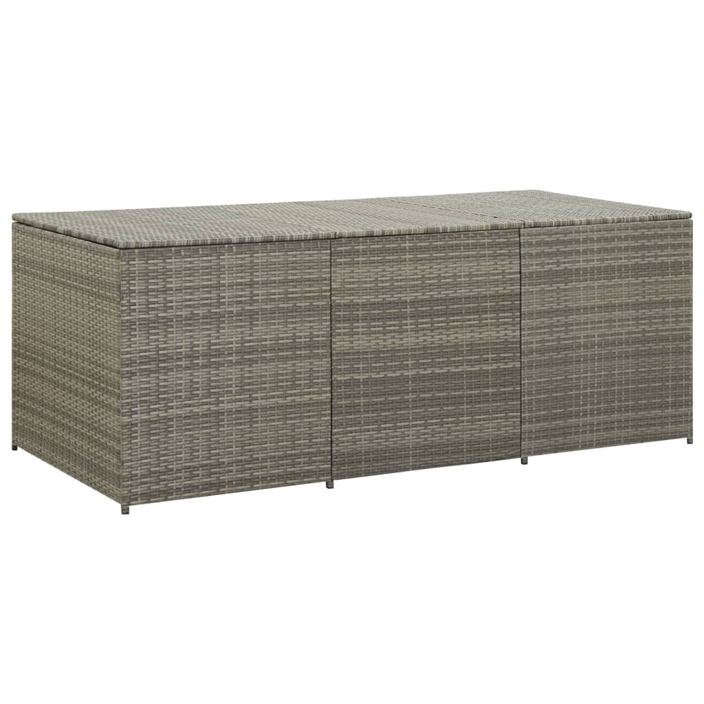 foto del prodotto cassetta portaoggetti per mobili da giardino in resina intrecciata 180 x 90 x 75 cm grigio 02 0013119