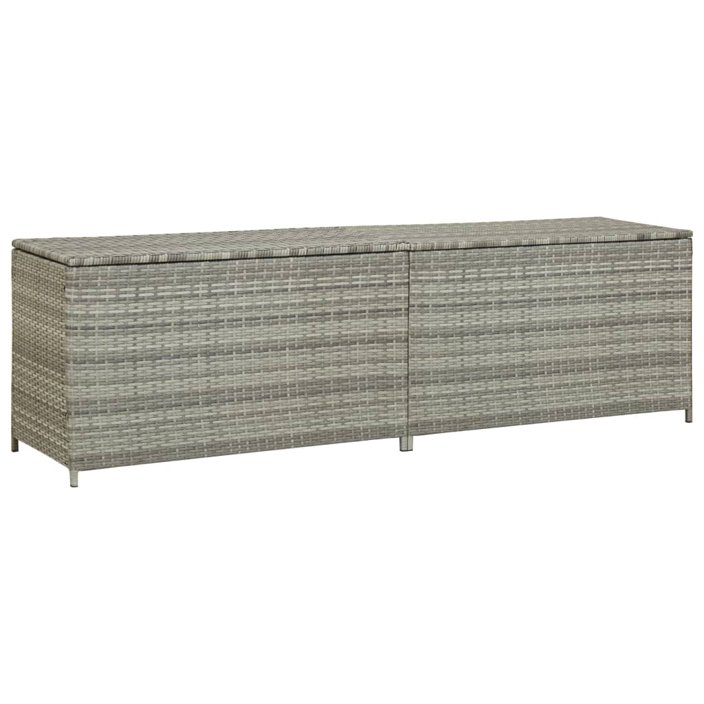 foto del prodotto cassetta portaoggetti per mobili da giardino in resina intrecciata 200 x 50 x 60 cm grigia