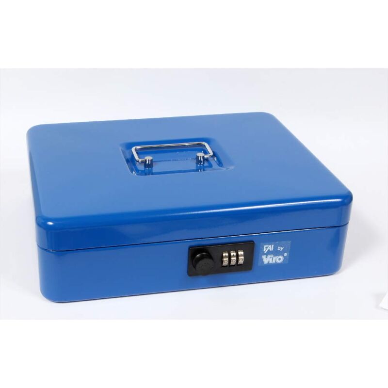 immagine 0 del prodotto cassetta portavalori a combinazione variabile, vaschetta portamonete, colore blu, 300x240x88 mm viro