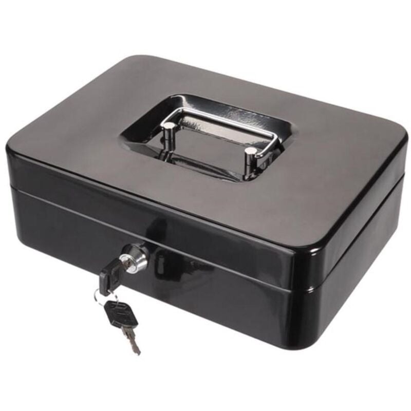 foto del prodotto cassetta portavalori, con vassoio portamonete euro, 18 x 25 x 9 cm