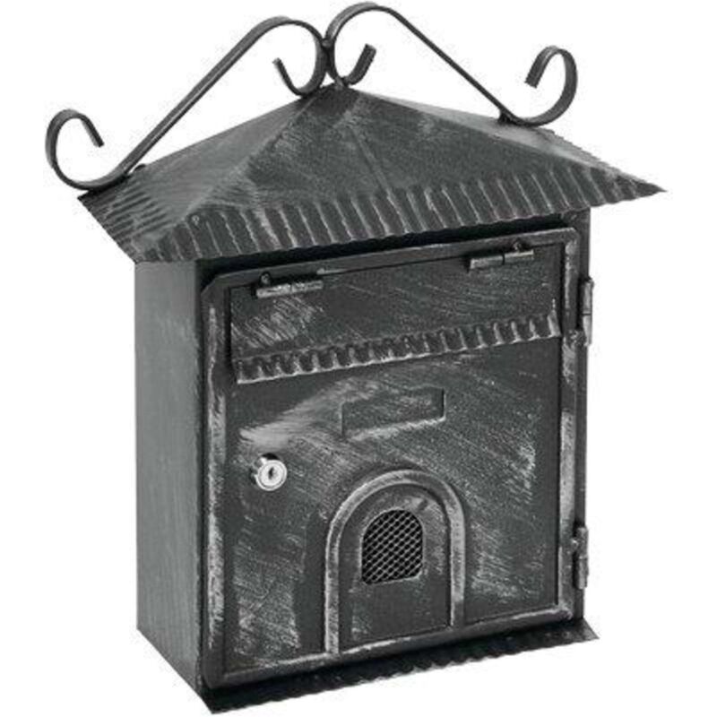 foto del prodotto cassetta posta portoncino plus acciaio vern nero argento mm 220x80 h.mm 340 1 pezzo