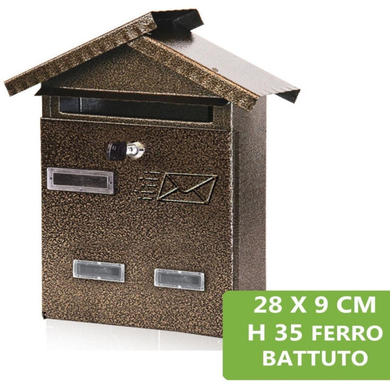foto del prodotto cassetta posta postale in ferro battuto verniciato buca lettere 28x35x9cm trade shop traesio