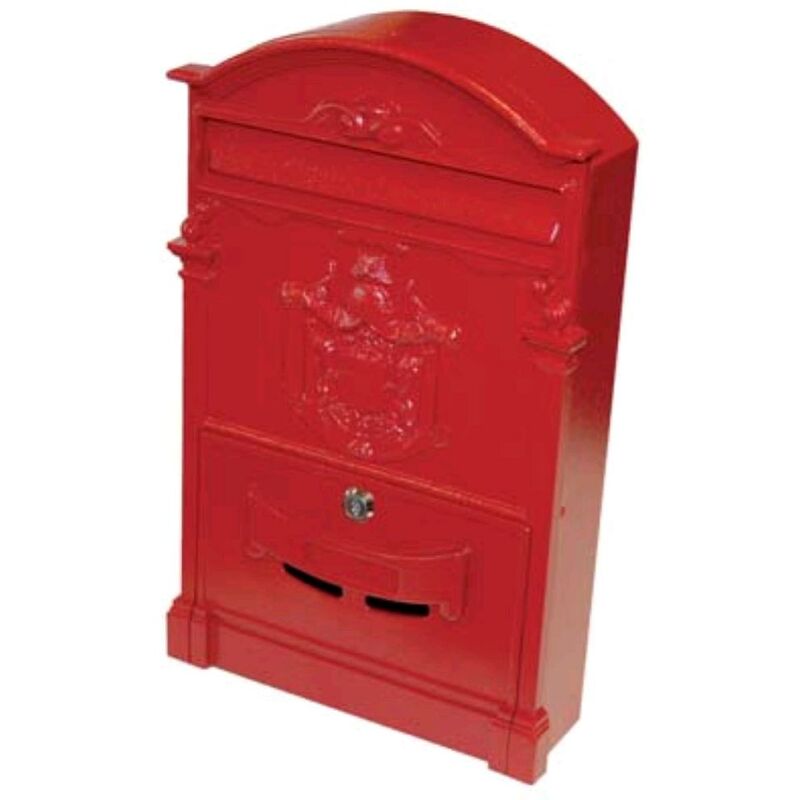 foto del prodotto cassetta posta regia domus alluminio pressofuso rosso mm 260x90 h.mm 410 1 pz
