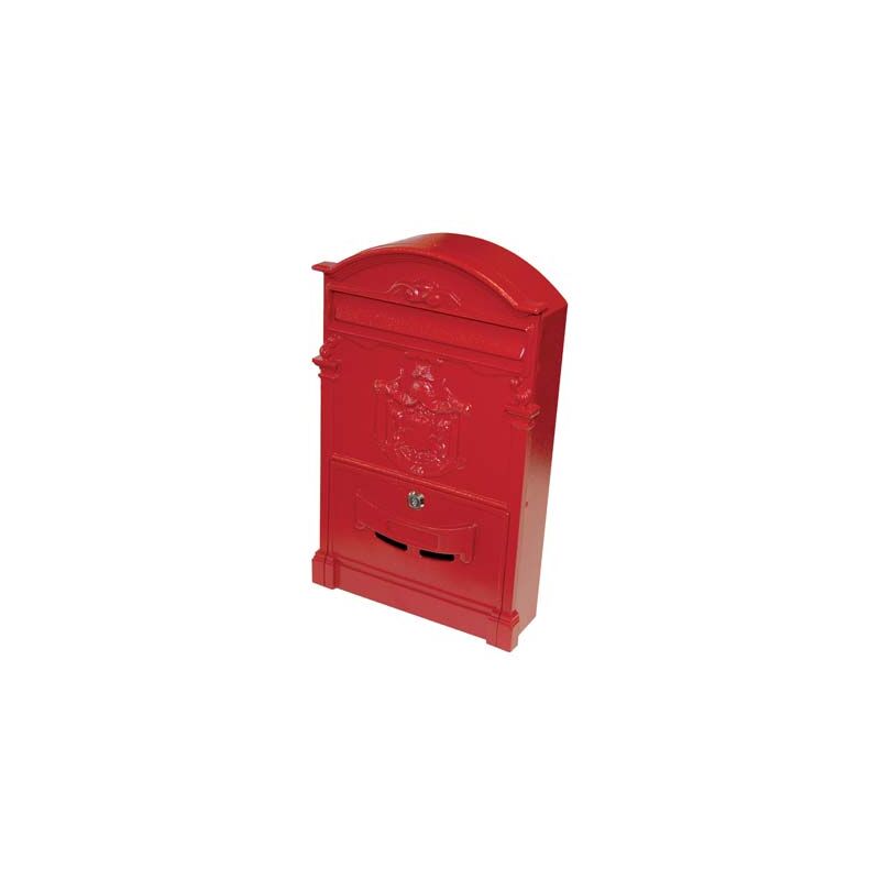 foto del prodotto cassetta posta regia domus alluminio pressofuso rosso mm 260x90 h.mm 410