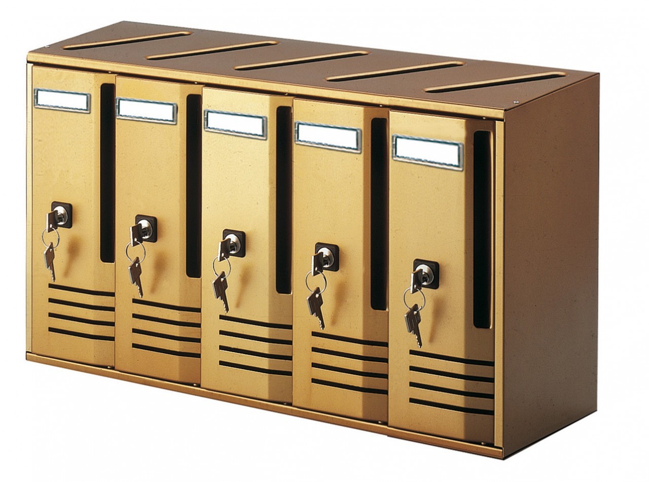 foto del prodotto cassetta postale alubox cubo c5 52x17,5x30 bronzo