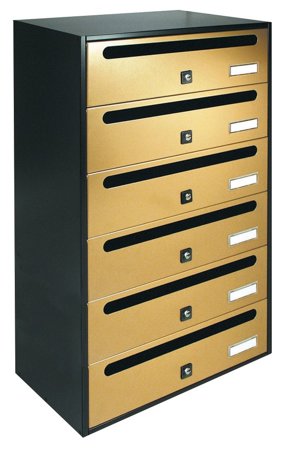 foto del prodotto cassetta postale alubox cubo r 6 38,5x25x63 oro