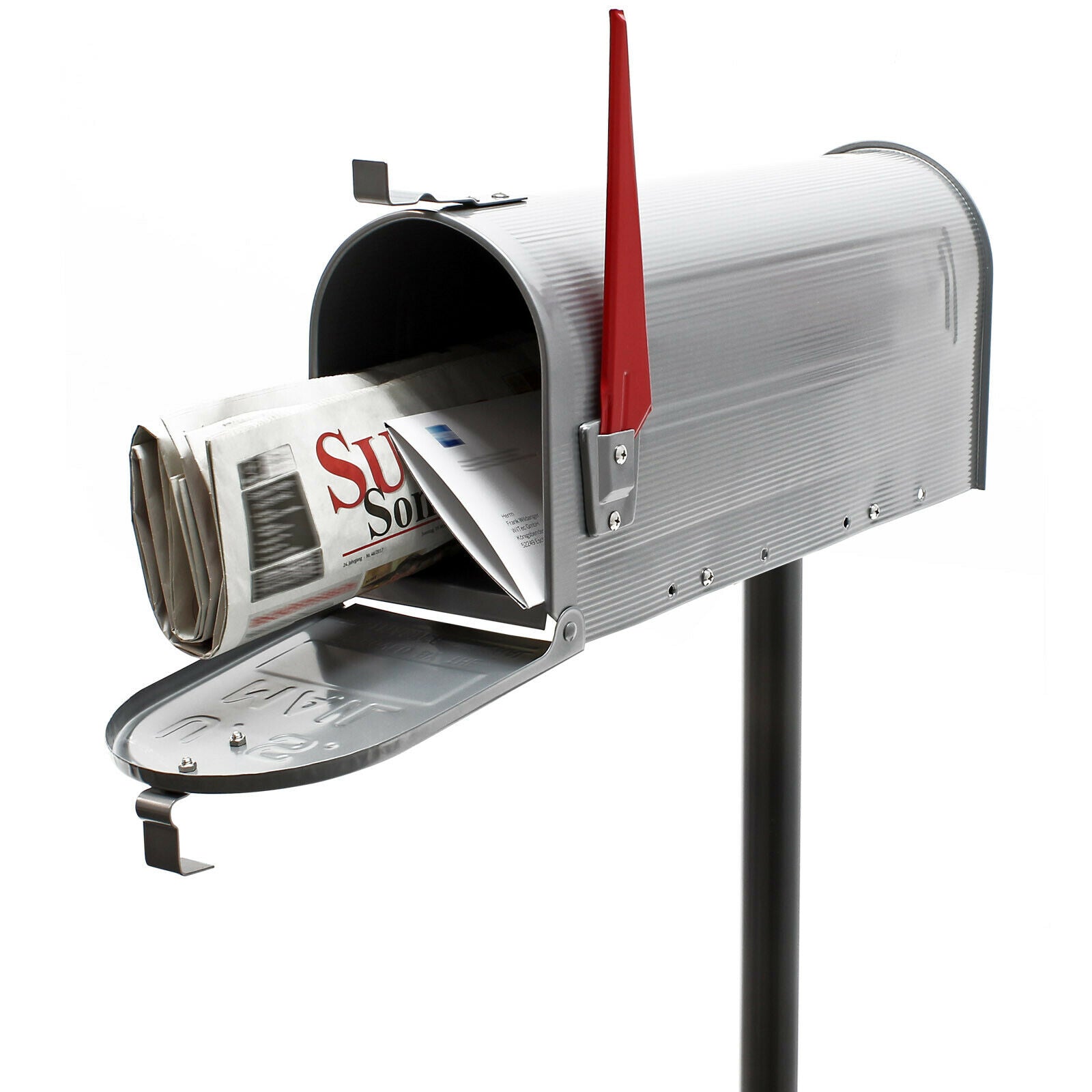 foto del prodotto cassetta postale americana argento piedino di supporto per posta design americano 16 0000332