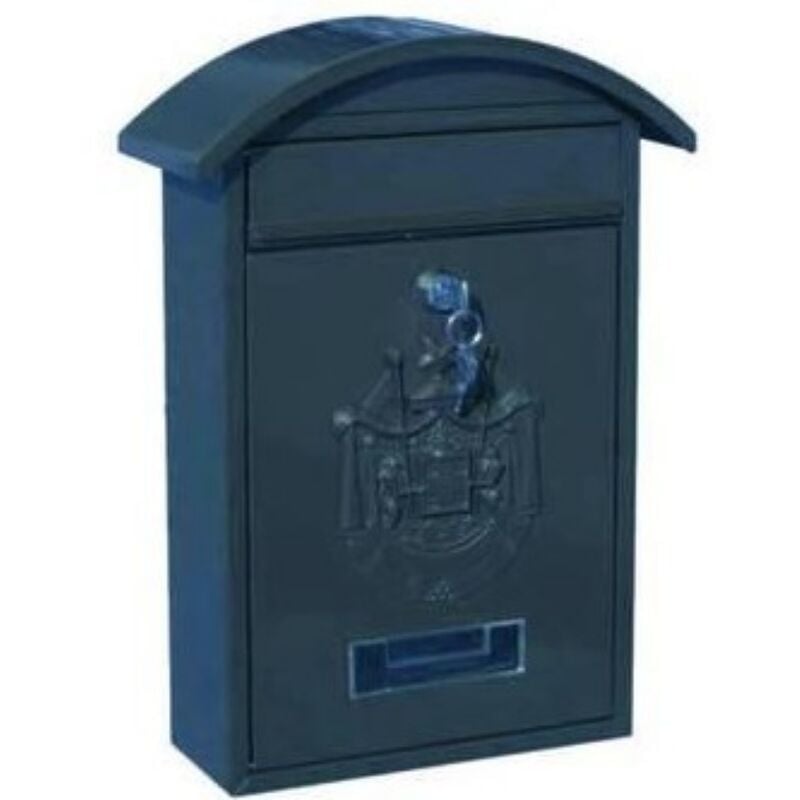 foto del prodotto cassetta postale con tetto e chiave a cilindro per esterni nera - cm.21x6x31h. - colore nero