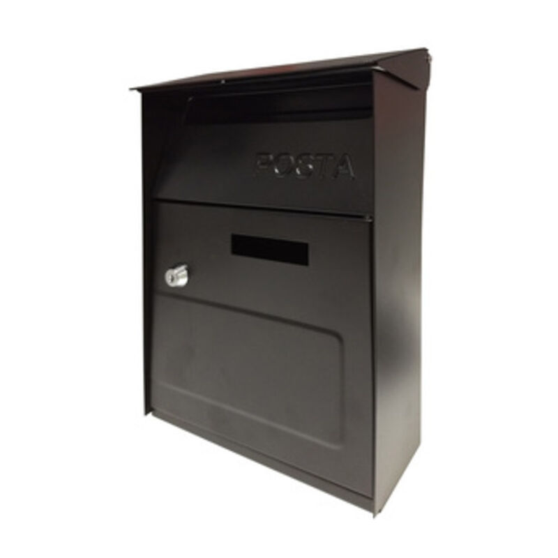 foto del prodotto cassetta postale con tetto e serratura 210x90xh325 mm nero tx0084