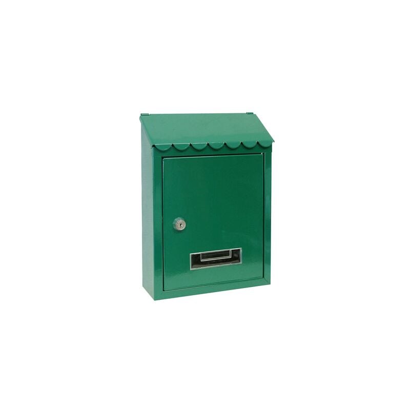 foto del prodotto cassetta postale con tettuccio apribile da esterno in lamiera 210x68x300h 39355v verde 32295 
