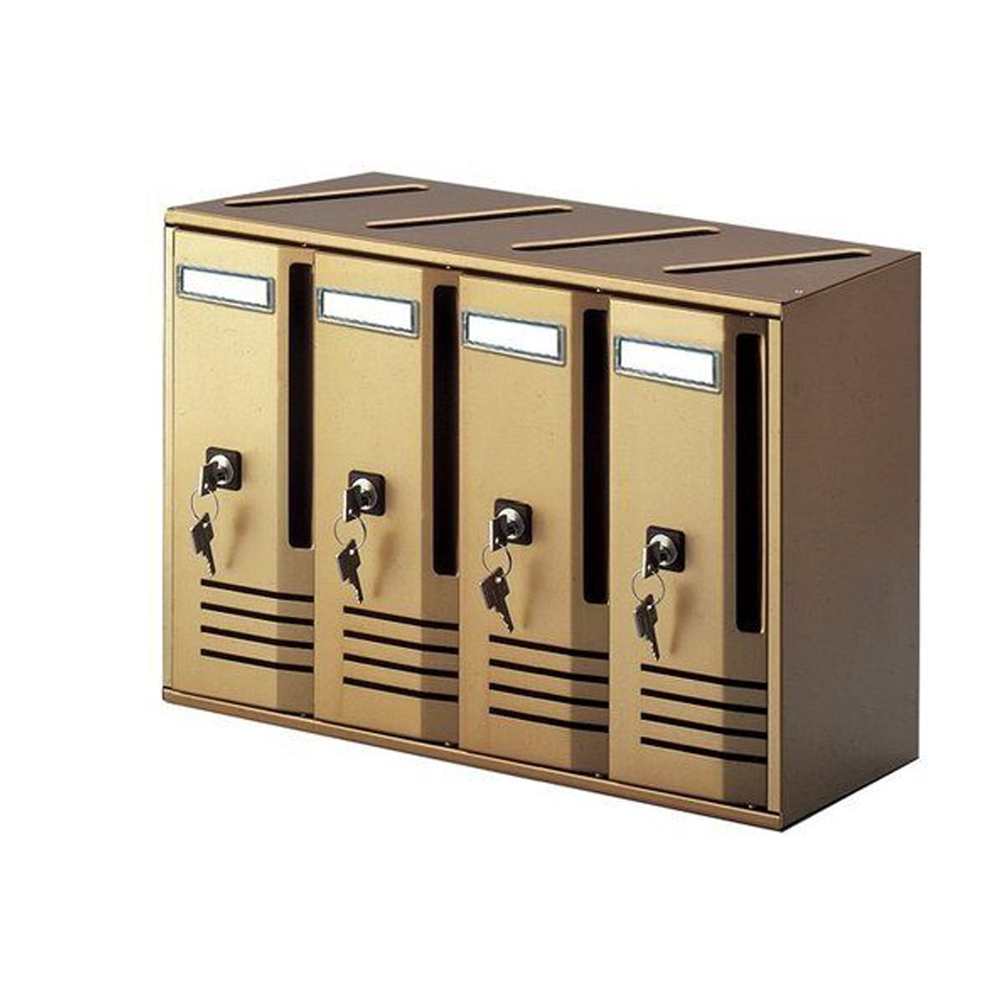 foto del prodotto cassetta postale condominiale blocchiera 4 posti bronzo alubox 20c4vbr